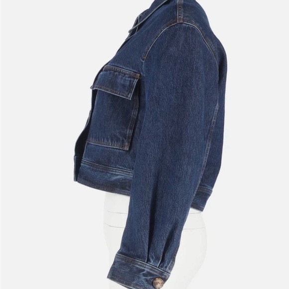 TOTEME Cropped Denim Jacket – EU 36 (US 2-4) NWOT - Picture 4 of 9